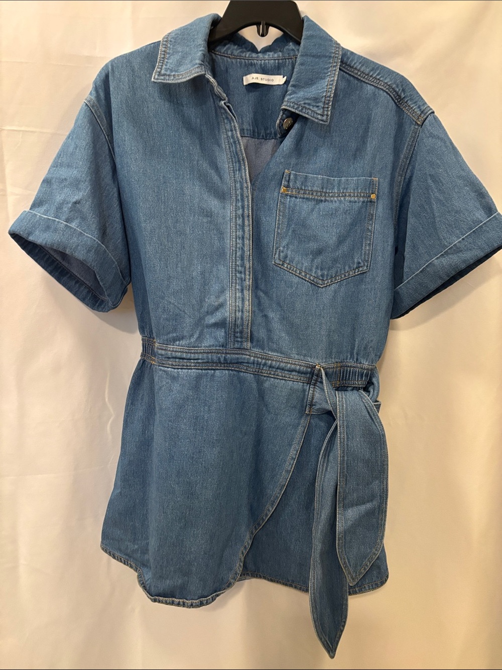 AJE Studio Light Wash Denim Dress with Buttons - size 12